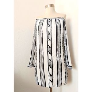 Xhilaration Striped Off the Shoulder Dress
